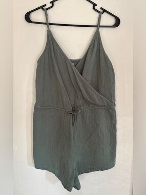 Gilly Hicks Hollister 100% Cotton Green Tank Top Sleeveless Romper Small